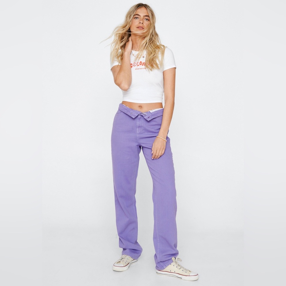 Lilac 90's Style Denim Puddle Jean